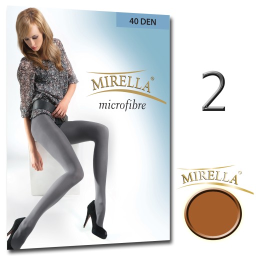 Колготки MIRELLA из микрофибры 40 ден, гладкие, матовые, 2/M Vison