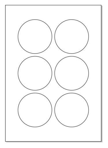 Листы А4, диаметр 74, круглый самоклеящийся круг/10 шт.