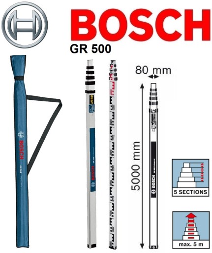 BOSCH ŁATA DO NIWELATORA TELESKOPOWA GR 500