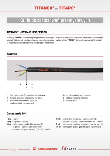 РЕЗИНОВЫЙ КАБЕЛЬ HELUKABEL 3x1 TITANEX H07RN-F 750