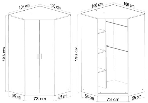 Шкаф угловой шкаф CORNER 2D WHITE комод книжный шкаф ROB