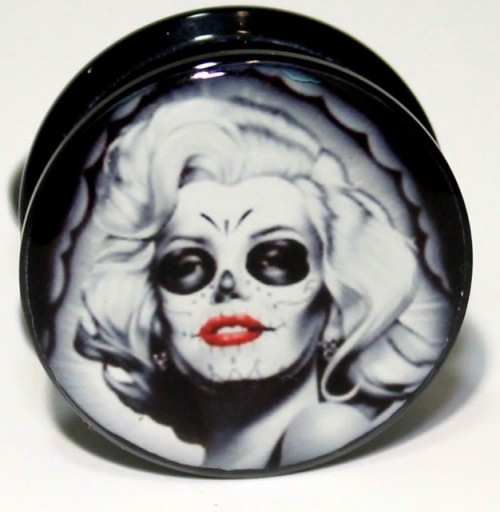 AKRYLOWY TUNEL PLUG MARILYN MONROE ZOMBIE 8 mm