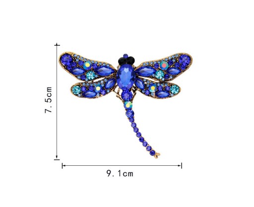 БРОШЬ СТРЕКОЗА БАБОЧКА ПТИЦА СИНЯЯ -24h-199