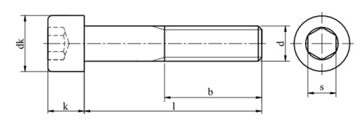 Винты M20x65 черные 12,9 DIN 912 PG 1 шт.