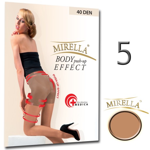 MIRELLA Rajstopy PUSH-UP 40den slim 5/XXL Natural