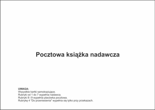 POCZTOWA KSIĄŻKA NADAWCZA 10 pozycji A5 Emeko 015/10p 007