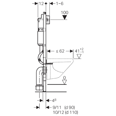 GEBERIT FRAME UP100 BASIC + DELTA 50 МАТОВЫЙ ЧЕРНЫЙ