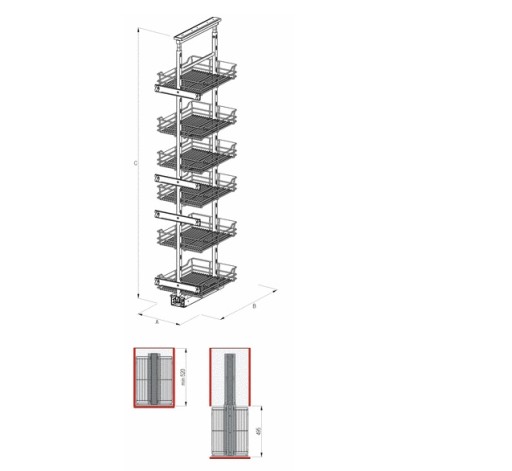 ГРУЗОВАЯ КОРЗИНА 40 MIDI MAXIMA ХРОМ 4 ПОЛКИ КРУИЗНЫЕ ДОМА