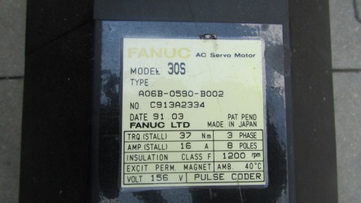 СЕРВОДВИГАТЕЛЬ ПЕРЕМЕННОГО ТОКА FANUC A06B-0590-B002 Модель 30S