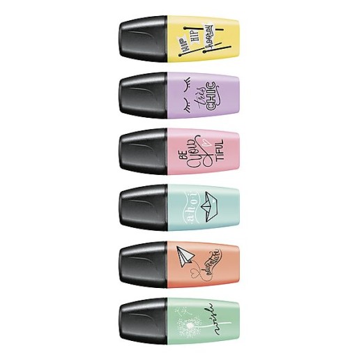 Хайлайтер Stabilo Boss MINI PASTEL, 6 цветов PASTEL