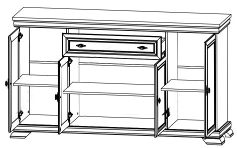 Комод и шкафы гостиная спальня гостиная KORA KK4