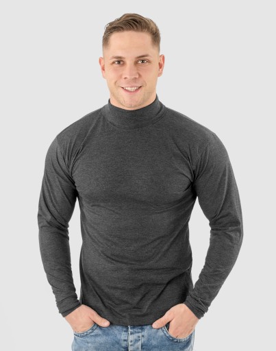 Elegancki Sweter Golf Męski Golfy WXM 4XL antracyt