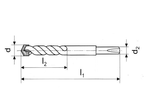 WIERTŁO DO BETONU FI 12mm SDS PLUS WIDIA 12X160 mm