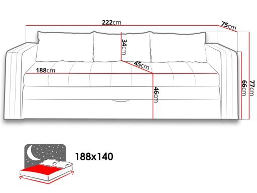 KANAPA do salonu SOFA ROZKŁADANA Euforia Duo