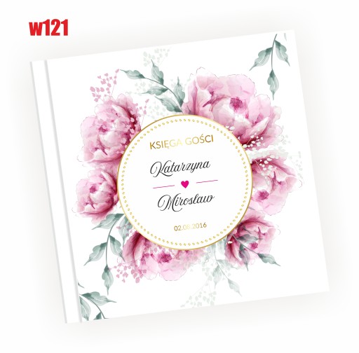 Księga Gości różne wzory Grube Czarne Karty Personalizowane 22x23cm 100 Str