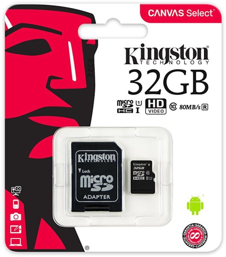 KINGSTON CANVAS micro SDHC 32GB +ADAPTER SD 80MB/s