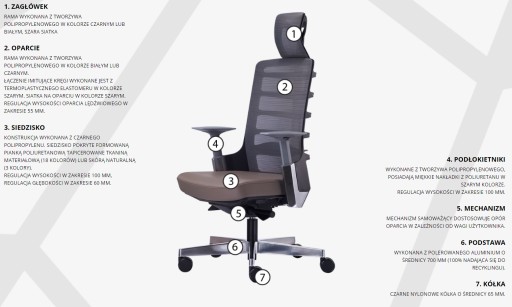 Эргономичный офисный стул Spinlly, ВЫСОКИЙ, белый
