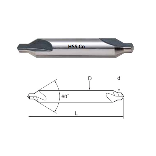 Кобальтовое центровое сверло диаметром 6,3 HSSCo
