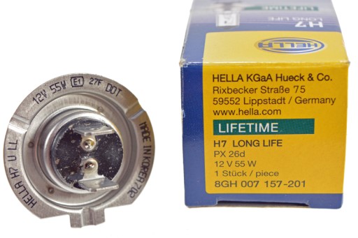 HELLA H7 12 В 55 Вт ДОЛГАЯ ЖИЗНЬ ДЛИТЕЛЬНАЯ ЖИЗНЬ