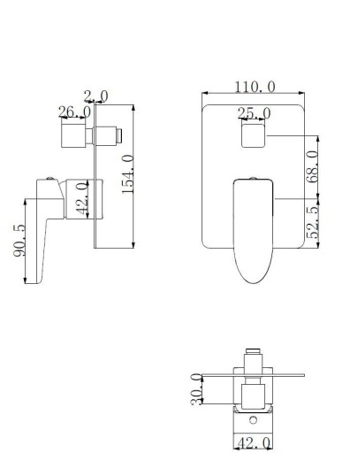 Siena SN7335 Смеситель для ванны скрытого монтажа Omnires