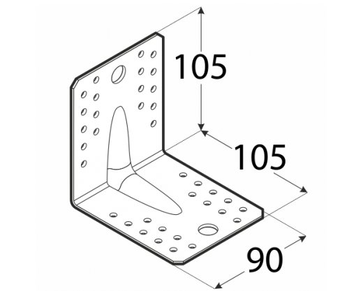 КПЛ2 УГОЛ СТОЛЯРНЫЙ УГОЛ МОНТАЖНЫЙ 105х105х90х2