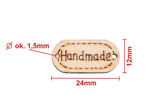 Пуговица-бляшка РУЧНАЯ РАБОТА дерево 5 шт 12х24 мм HM1