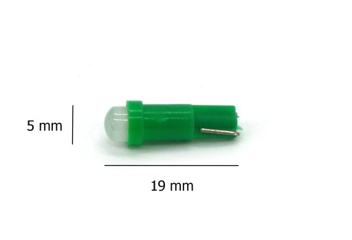 Светодиодная лампа T5 12В 0,2Вт CANBUS зеленая