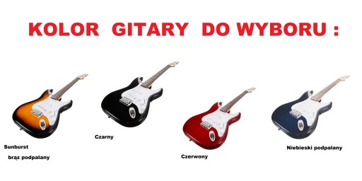 GITARA ELEKTRYCZNA PRAWORĘCZNA STRATOCASTER + AKCESORIA