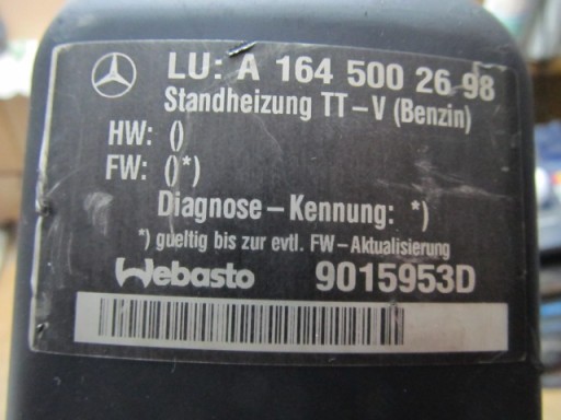 WEBASTO THERMO TOP V BENZIN A1645002698 MERCEDES