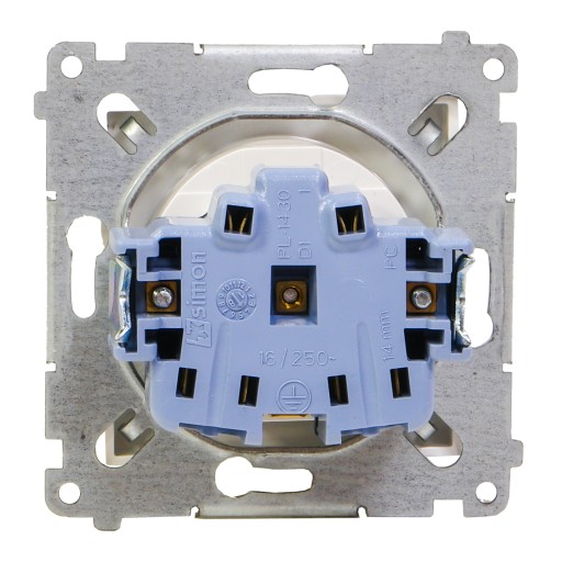Саймон 54 DGZ1Z.01/11 Gn. 2P+Z с винтовыми клеммами, белые