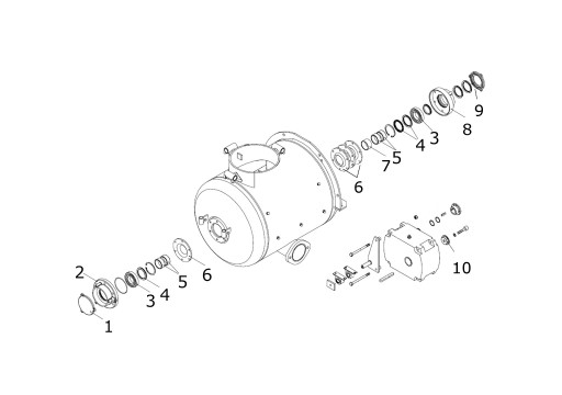 Ремкомплект заднего вала Mixokret DC450 M743