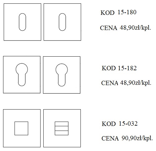 Rozeta blokada WC kwadratowa chrom Convex