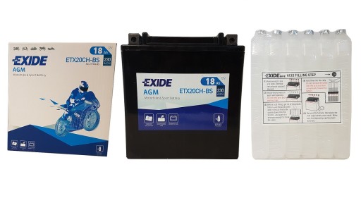 EXIDE BIKE MF AGM АККУМУЛЯТОР YTX20CH-BS 12В 18Ач