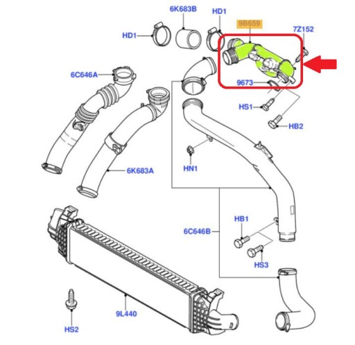 REZONATOR PRZEWÓD RURA TURBO VOLVO 1.6D 31219084