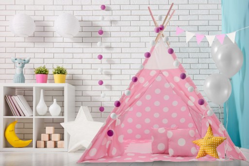 NAMIOT DLA DZIECI TIPI INDIAŃSKI RÓŻOWY 6w1 TEEPEE