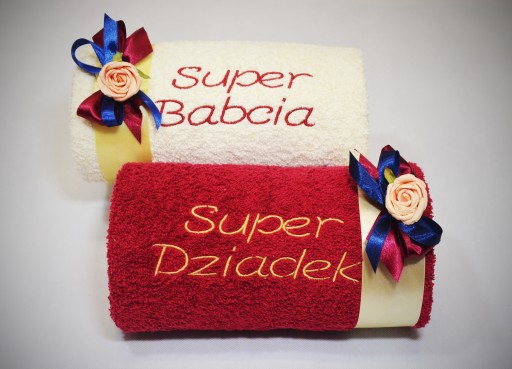 GRUBE Ręczniki z Haftem Prezent dla Babci Dziadka