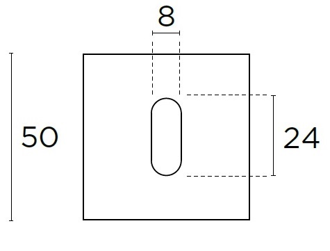 Rozeta klucz kwadratowa chrom Convex