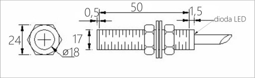 Индуктивный датчик приближения M18 PNP NO+NC Sn-5