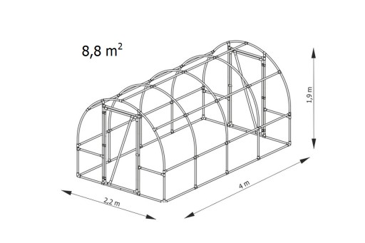 Садовая фольгированная туннельная теплица 4x2,2 Фольга 4-sez Производитель PL LEMAR