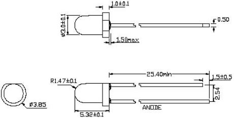 Диоды ART LED 3мм W-WARM 8cd/30' - Цена за 10 шт.