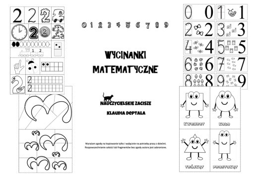 WYCINANKI MATEMATYCZNE - wklejki, figury, puzzle..