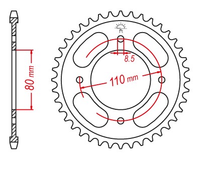 ЗАДНЯЯ ЗВЕЗДОЧКА JT HONDA CBF 125 CBF125