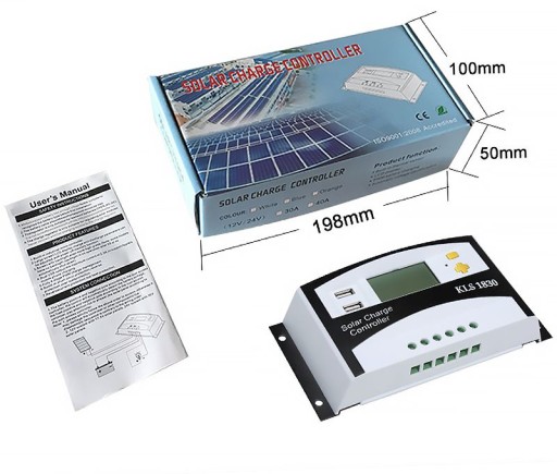 КОНТРОЛЛЕР СОЛНЕЧНОЙ ЗАРЯДКИ LCD 30A 12V/24V PWM KL