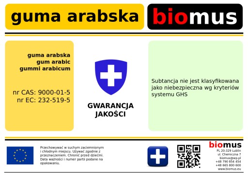 Guma ARABSKA gatunek czysty BIOMUS 1kg