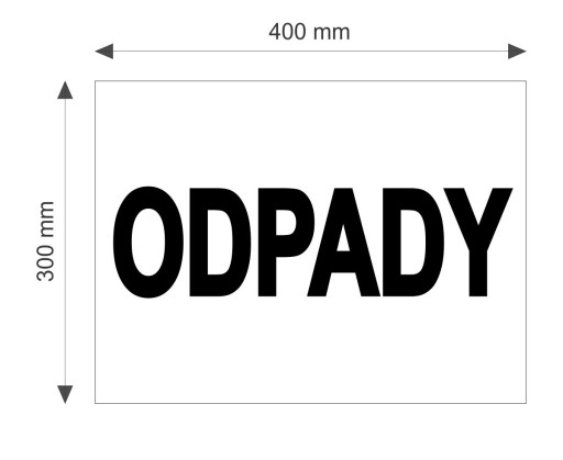 TABLICA ODPADY tabliczka 40x30cm 400x300mm pcv 3mm