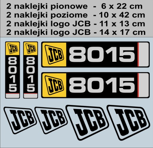 НАКЛЕЙКИ НАКЛЕЙКИ Мини-экскаватор JCB 8015 + пиктограммы