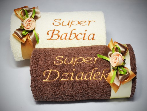 GRUBE Ręczniki z Haftem Prezent dla Babci Dziadka