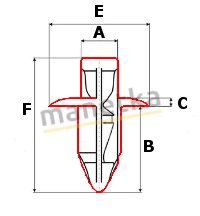 КРЕПЕЖНЫЙ ШПИНТ ДЛЯ МОНТАЖА ОБТЕКТОРА, ОТВЕРСТИЕ 8-9 мм YAMAHA FJR YP YZF R6 R1 XVS XVZ