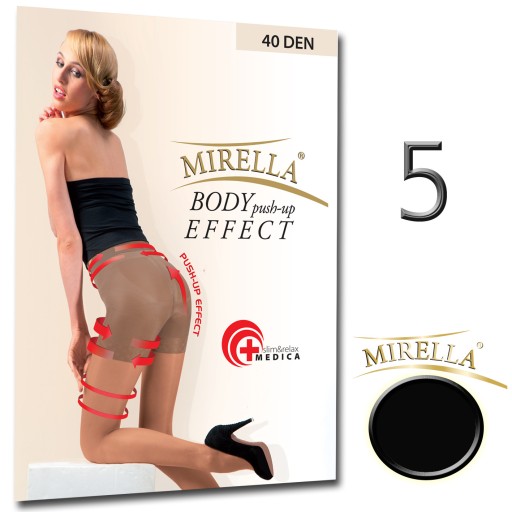 MIRELLA Rajstopy PUSH-UP 40den slim 5/XXL Nero