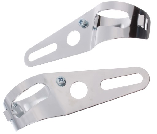 Mocowanie Owiewki Szyby Uchwyt Lampy Reflektora Metalowy Chromowany Chopper